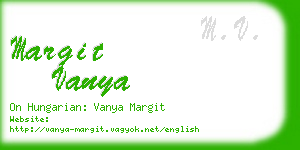 margit vanya business card